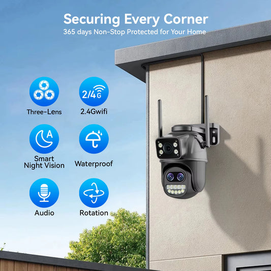 15MP Wifi Security Camera PTZ Outdoor Dual Screen 10X Zoom Human Detection 10MP Surveillance Video IP Camera O-Kam Pro