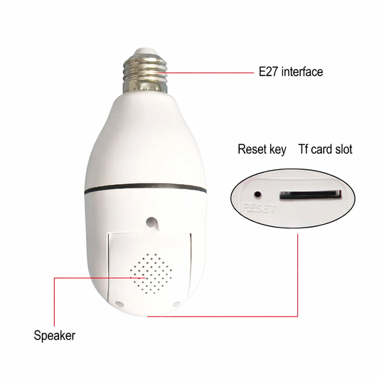 Veansa™ 360° Smart Bulb Camera — Tuya & Smart Life Compatible (Alexa & Google Home)